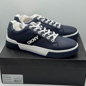 DKNY Navy Perforated Sneakers 10.5 M Rubber Sole Lace-Up Athletic Style Comfort